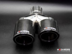 FIAT 124 Performance Exhaust by MADNESS - Monza - Dual Exit w/ Carbon Fiber Quad Tips V1